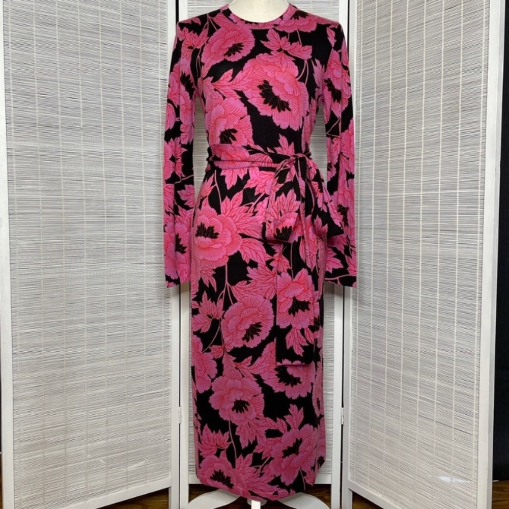Diane Von Furstenberg Floral Pink/black dress - Picture 1 of 6